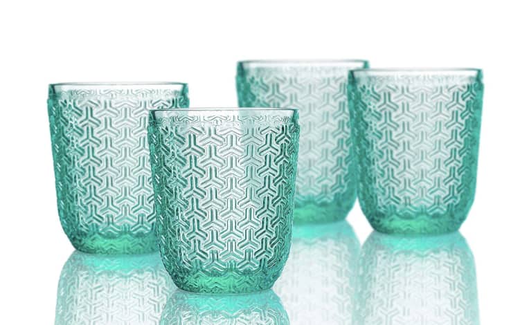 Old Fashioned Green Glass With Design