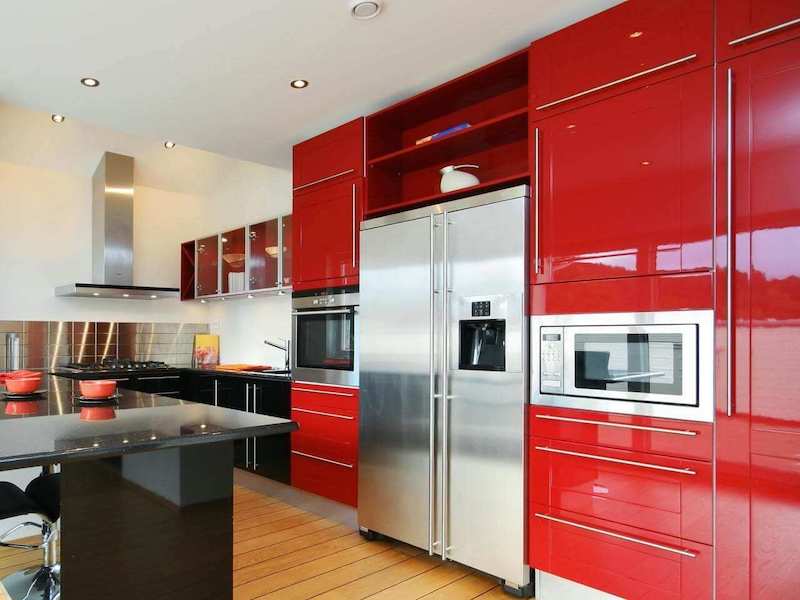 Bold Red Kitchen Cabinets